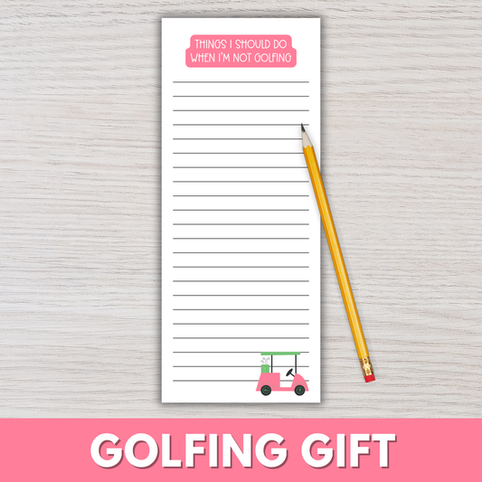 Pink Golfing Magnetic Notepads (Set of 12)