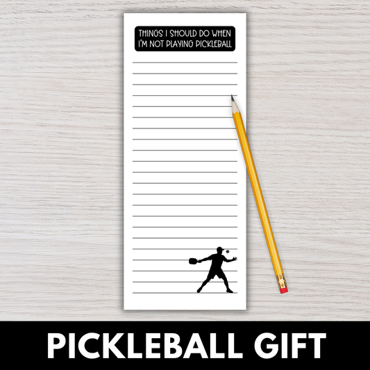 Pickleball Magnetic Notepads - Black (Set of 12)