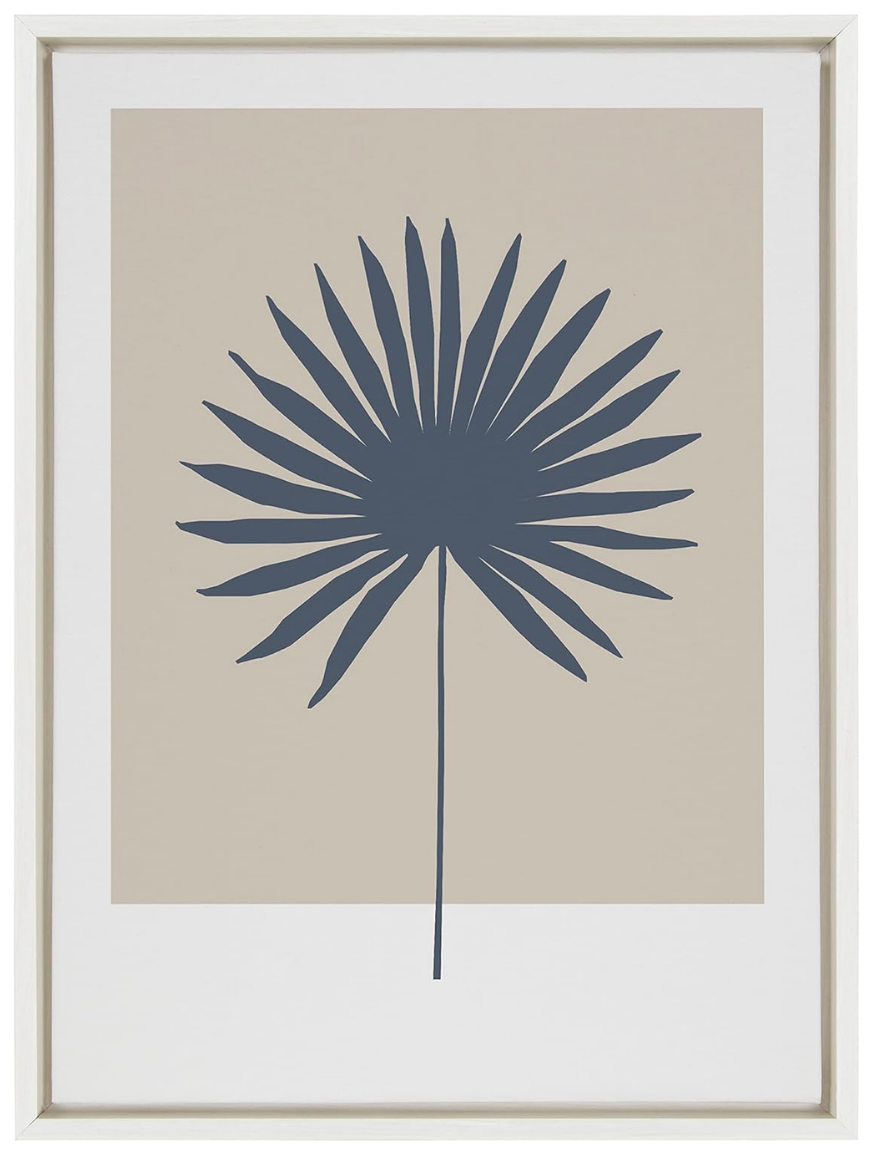 Navy Palm Leaf Wall Art