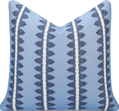 Blue Leaf Stripe Pillow