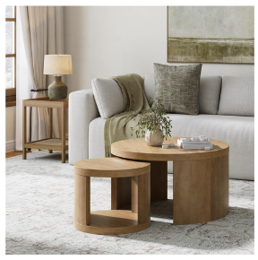 Round Wood Nesting Coffee Tables