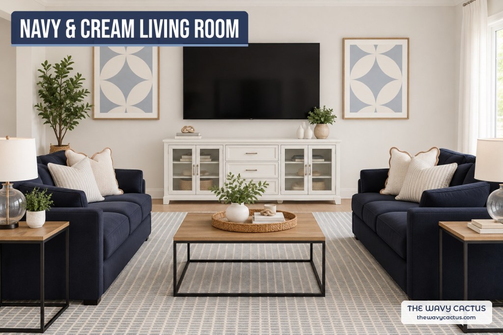 Navy & Cream Living Room: Shop the&nbsp;Look