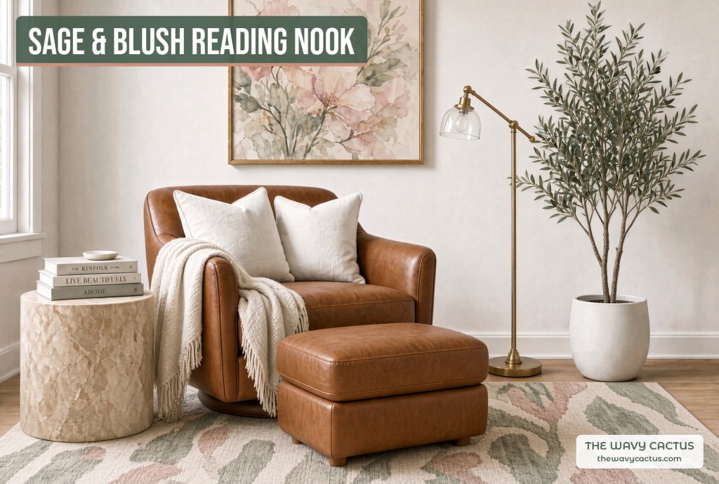 Cozy Sage & Blush Reading Nook: Shop the Look