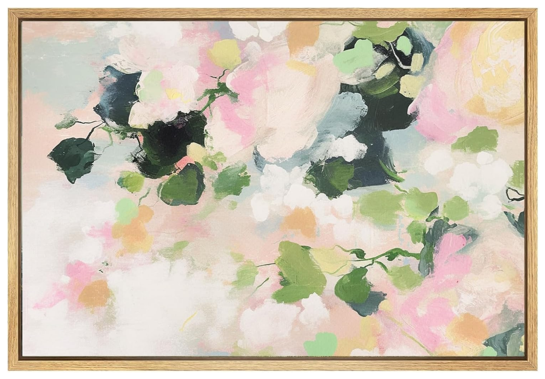 Pink & Green Abstract Wall Art