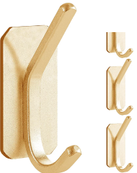 Gold Double Wall Hooks (4-Pack)