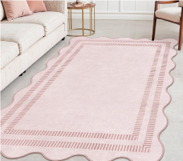 Pink Scalloped Rug