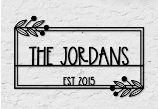 Custom Family Name Sign, Personalized With Your Name & Year
