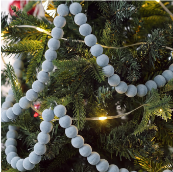 Blue Wood Bead Garland