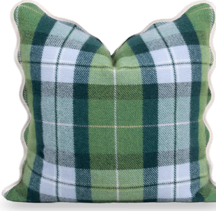 Green & Navy Plaid Pillow