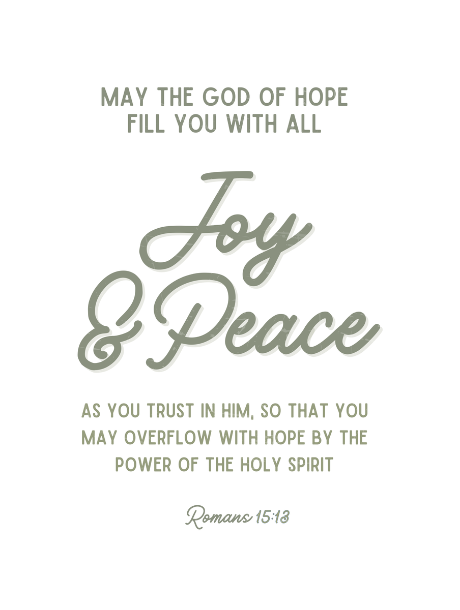 Joy & Peace Christmas Print, Designed by Sarah at The Wavy Cactus