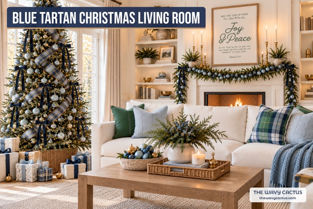 Blue Tartan Christmas Living Room: Shop the&nbsp;Look