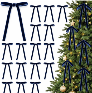 Navy Velvet Bows