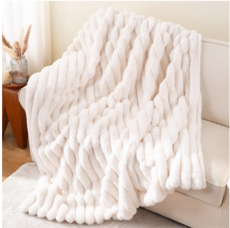 White Faux Fur Throw
