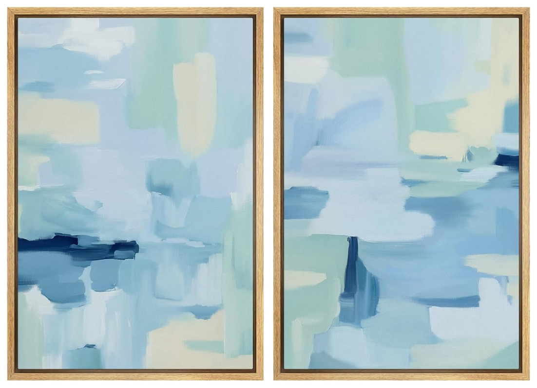 Blue Abstract Wall Art (Set of 2)