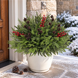Evergreen & Berry Porch Planter