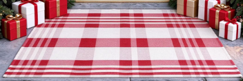 Red & White Buffalo Check Rug